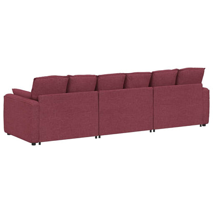 Modulares Sofa mit Kissen Weinrot