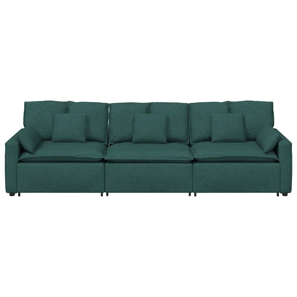 Modulares Sofa mit Kissen Dunkelgrün