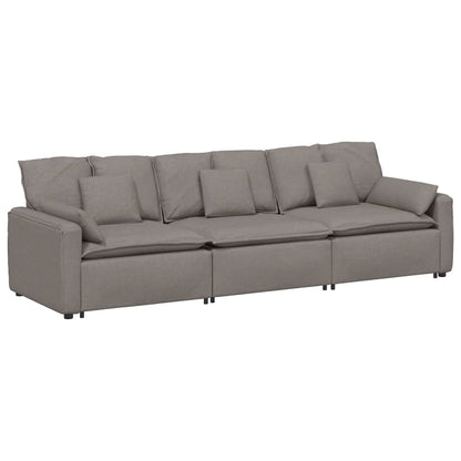 Modulares Sofa mit Kissen Taupe