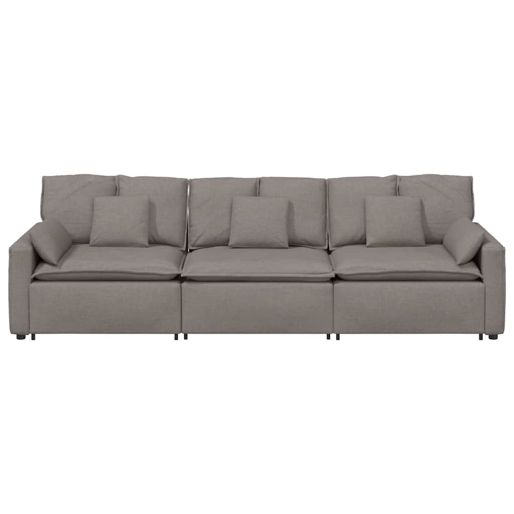 Modulares Sofa mit Kissen Taupe