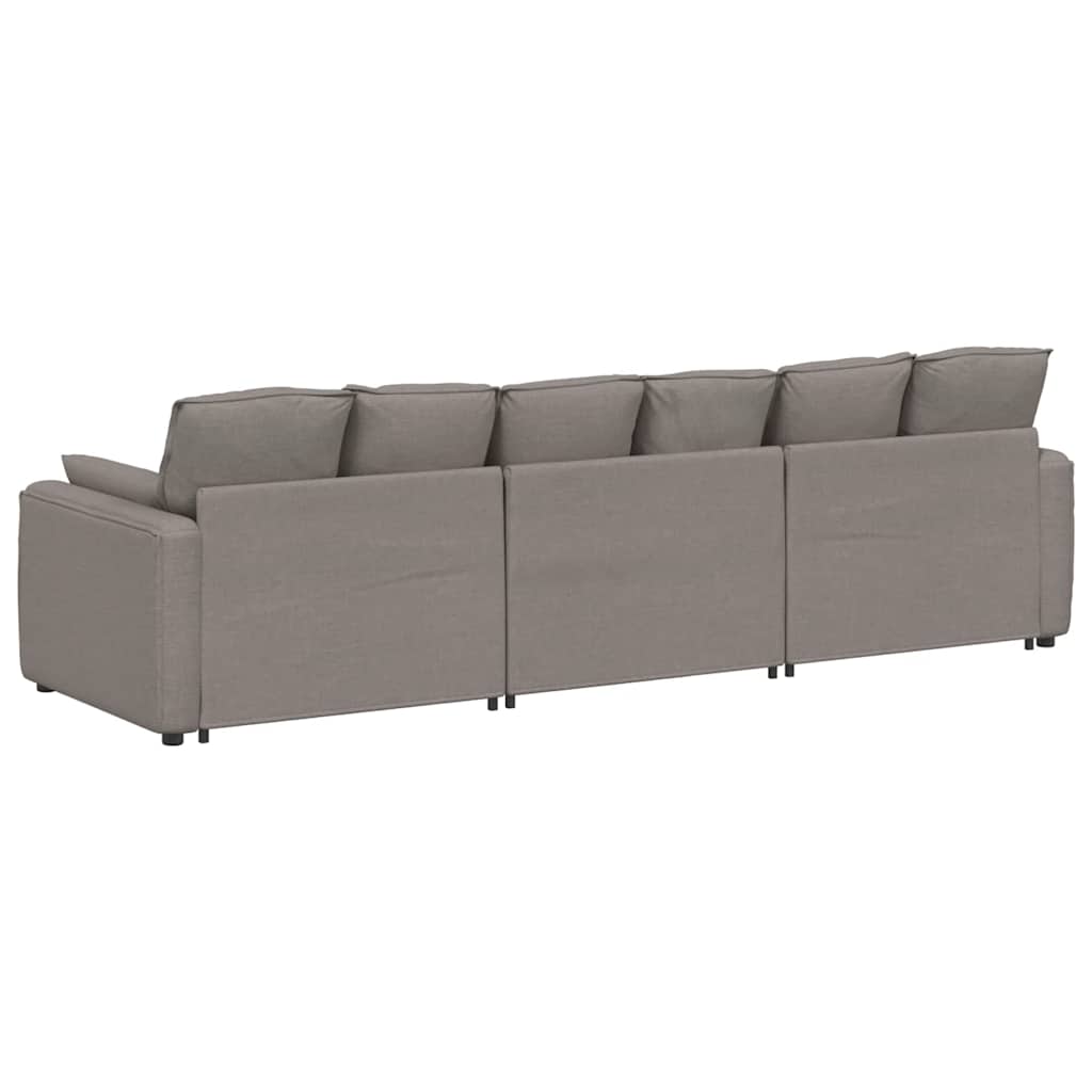 Modulares Sofa mit Kissen Taupe