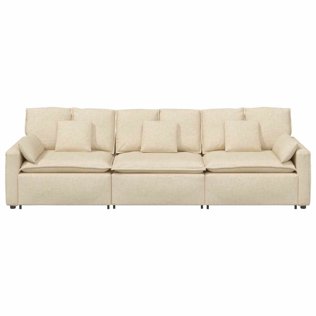 Modulares Sofa mit Kissen Cream