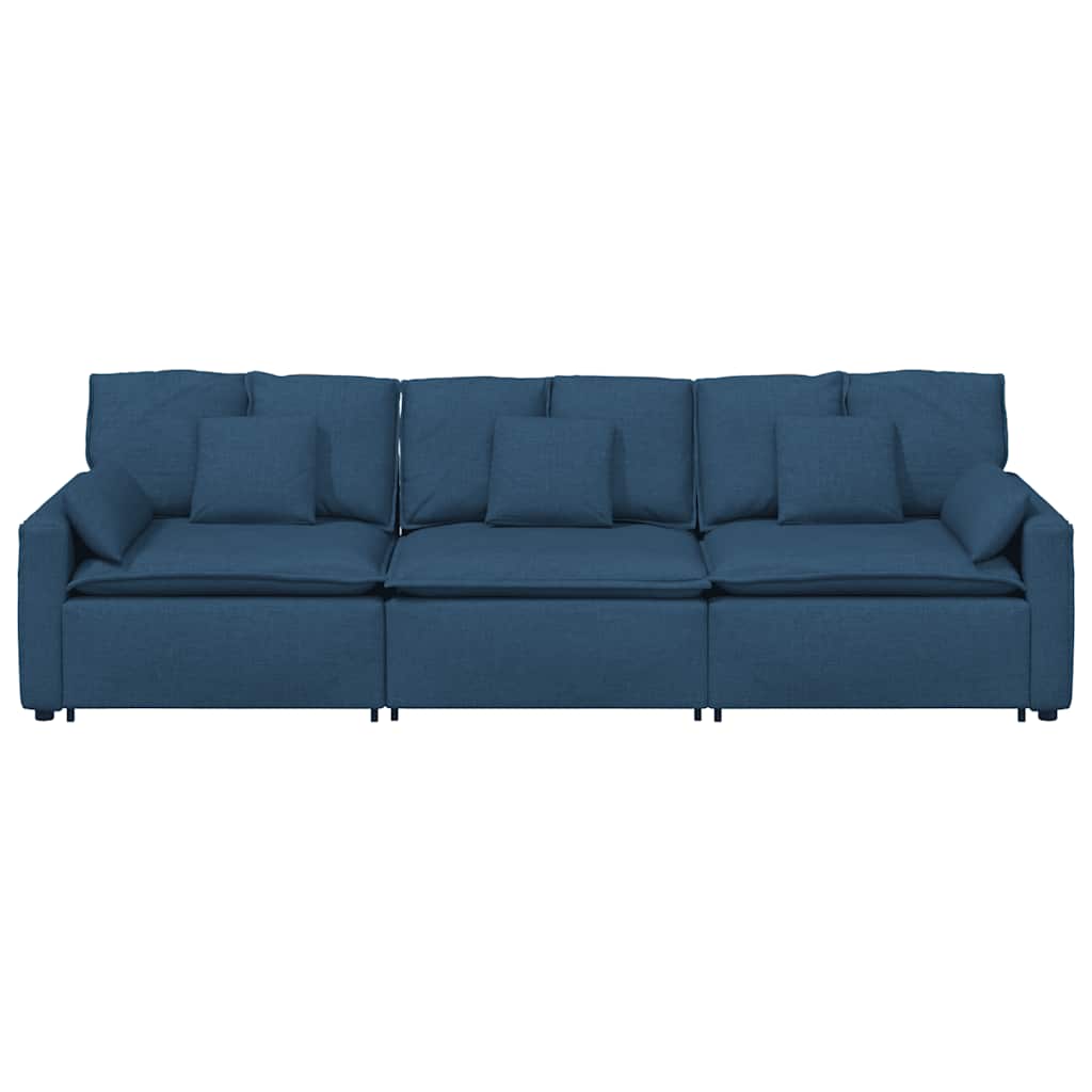 Modulares Sofa mit Kissen Blau