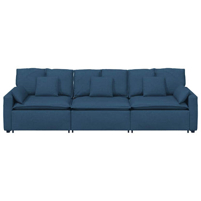 Modulares Sofa mit Kissen Blau
