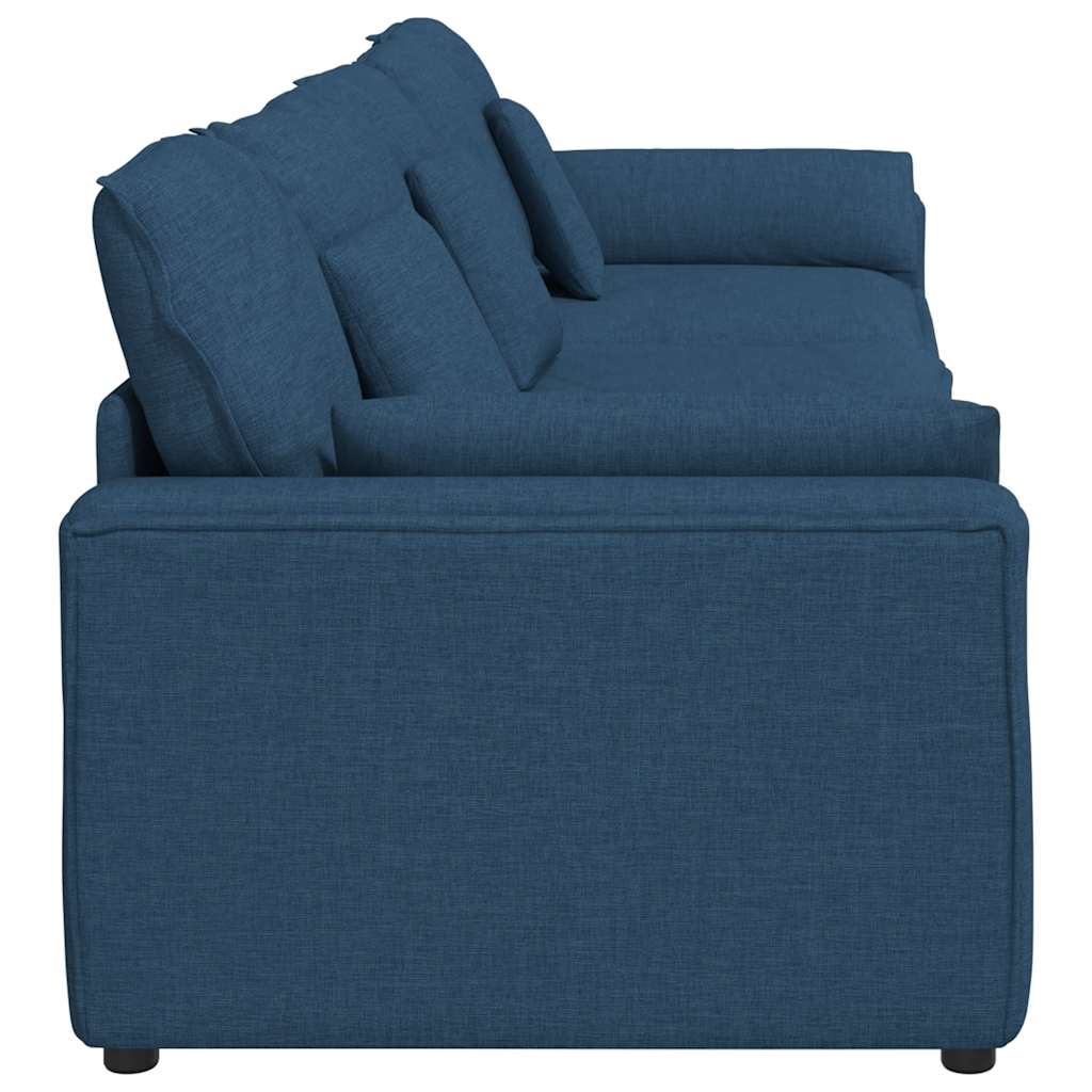 Modulares Sofa mit Kissen Blau