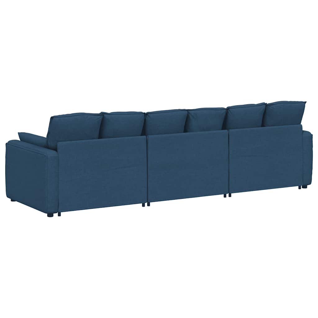 Modulares Sofa mit Kissen Blau