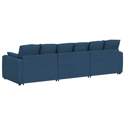 Modulares Sofa mit Kissen Blau