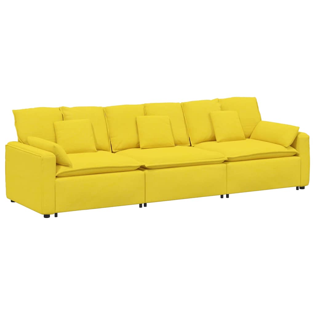 Modulares Sofa mit Kissen Hellgelb