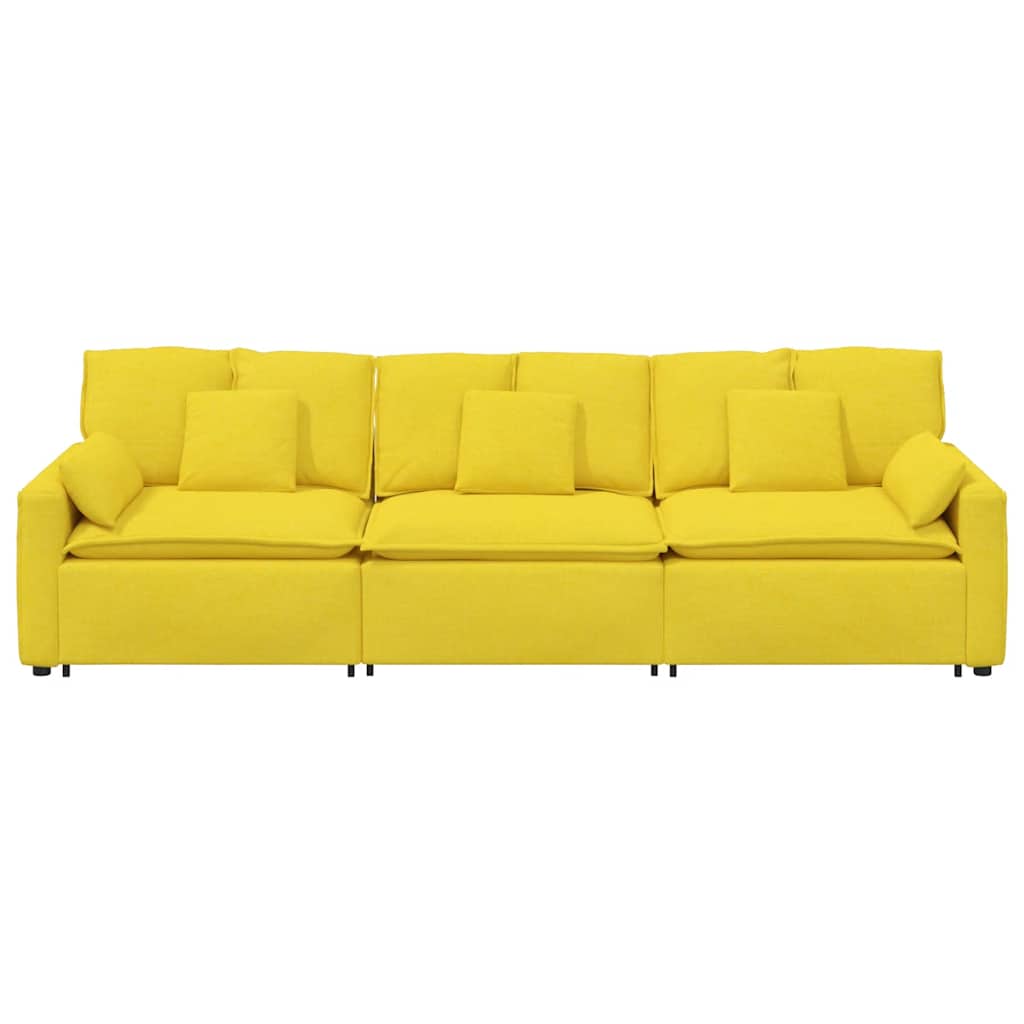 Modulares Sofa mit Kissen Hellgelb