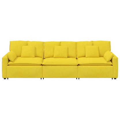 Modulares Sofa mit Kissen Hellgelb