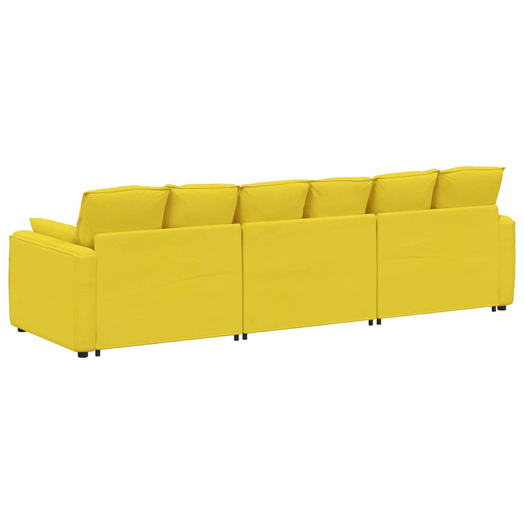 Modulares Sofa mit Kissen Hellgelb