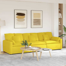 Modulares Sofa mit Kissen Hellgelb
