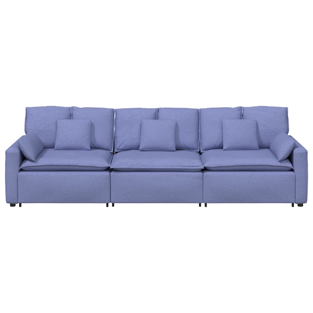Modulares Sofa mit Kissen Jeansblau
