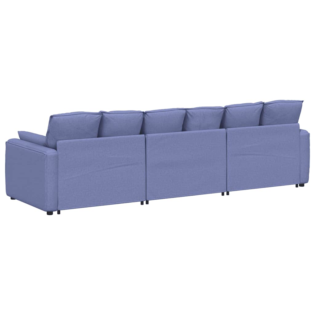 Modulares Sofa mit Kissen Jeansblau