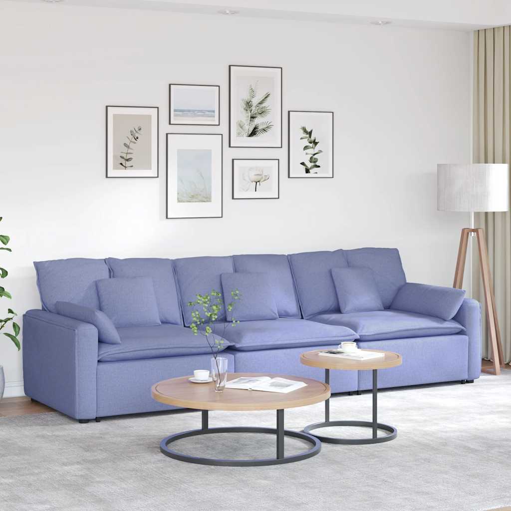 Modulares Sofa mit Kissen Jeansblau