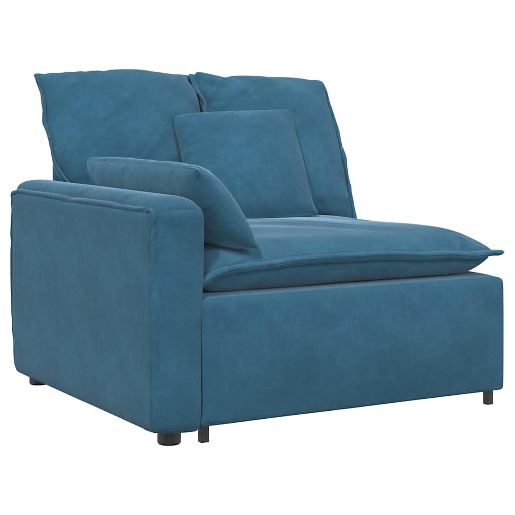Modulares Sofa mit Kissen Blau
