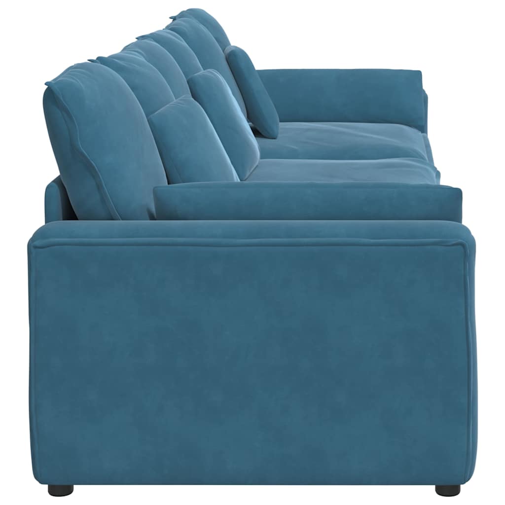 Modulares Sofa mit Kissen Blau