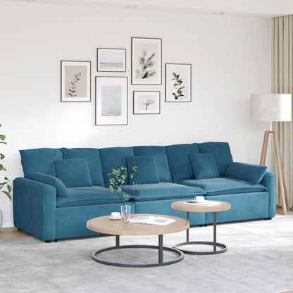 Modulares Sofa mit Kissen Blau