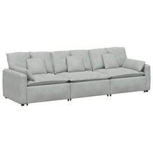Modulares Sofa mit Kissen Hellgrau