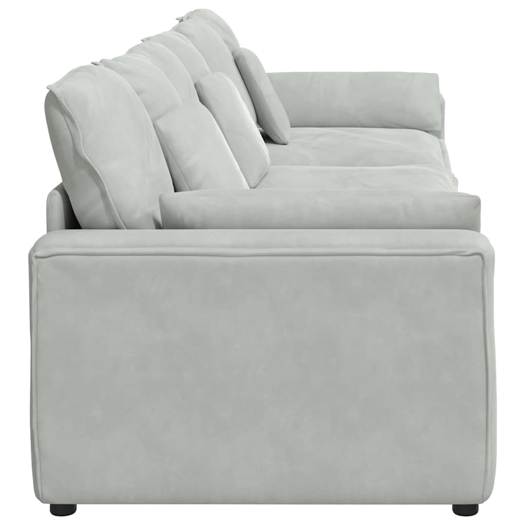 Modulares Sofa mit Kissen Hellgrau