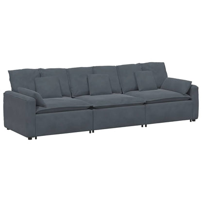 Modulares Sofa mit Kissen Dunkelgrau