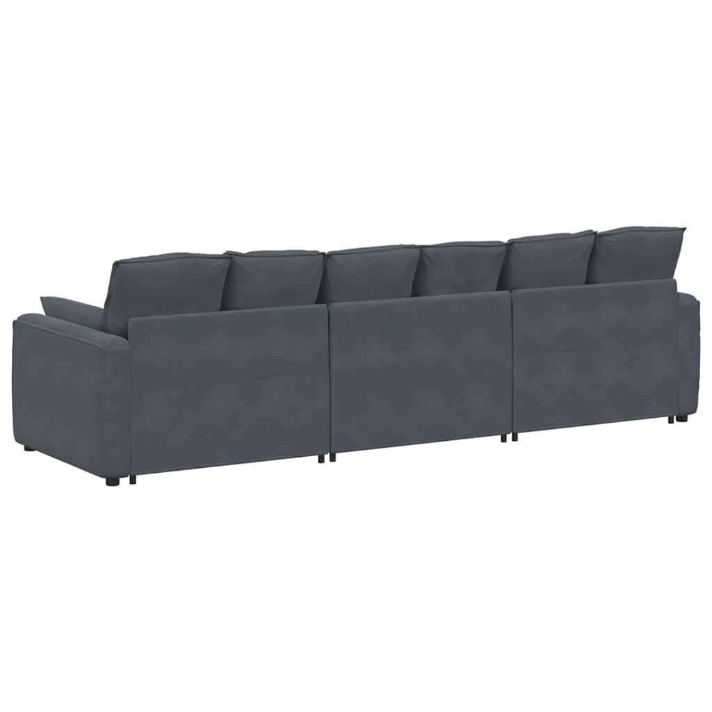 Modulares Sofa mit Kissen Dunkelgrau