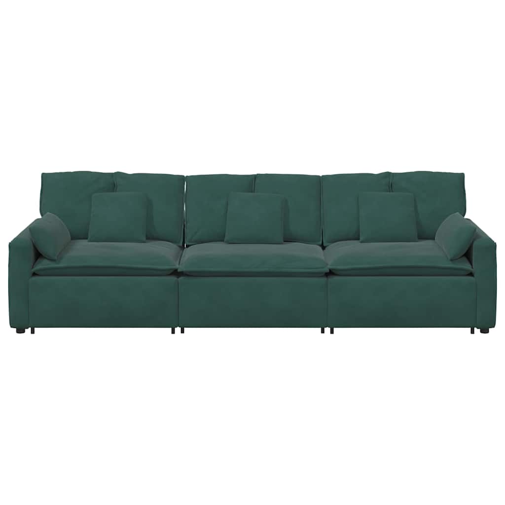 Modulares Sofa mit Kissen Dunkelgrün