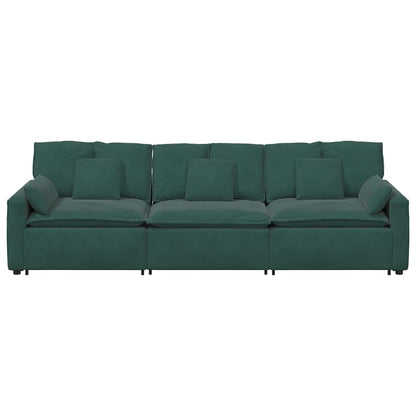 Modulares Sofa mit Kissen Dunkelgrün