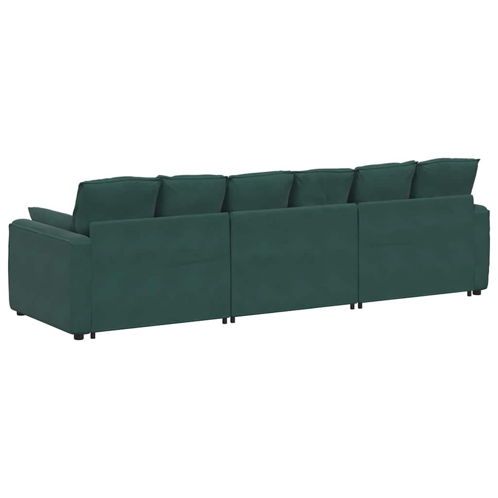 Modulares Sofa mit Kissen Dunkelgrün