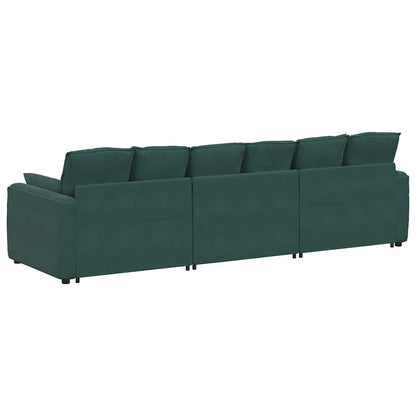 Modulares Sofa mit Kissen Dunkelgrün