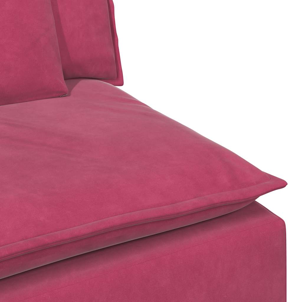 Modulares Sofa mit Kissen Weinrot