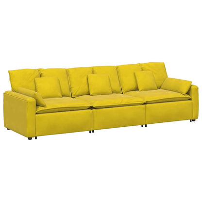 Modulares Sofa mit Kissen Gelb