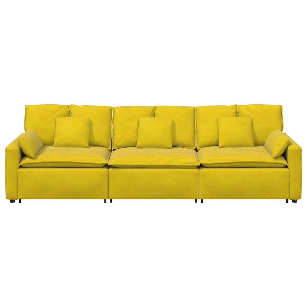 Modulares Sofa mit Kissen Gelb