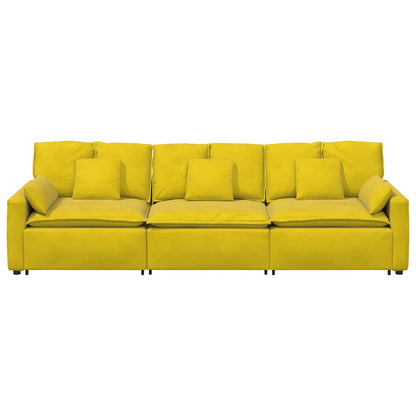 Modulares Sofa mit Kissen Gelb