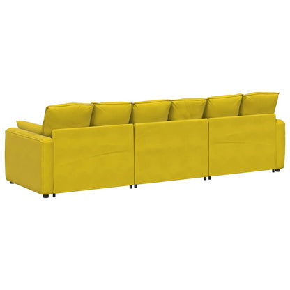 Modulares Sofa mit Kissen Gelb