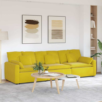 Modulares Sofa mit Kissen Gelb