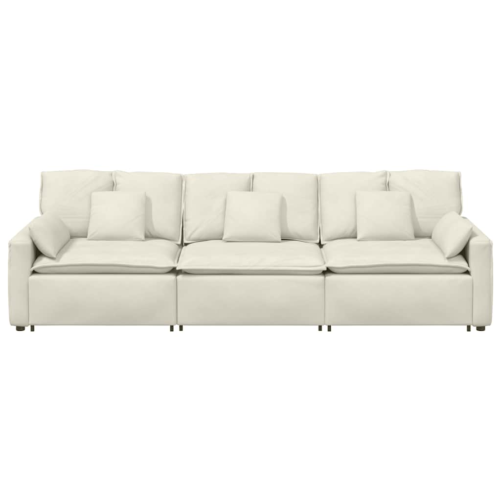 Modulares Sofa mit Kissen Cream