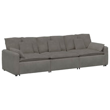 Modulares Sofa mit Kissen Hellgrau