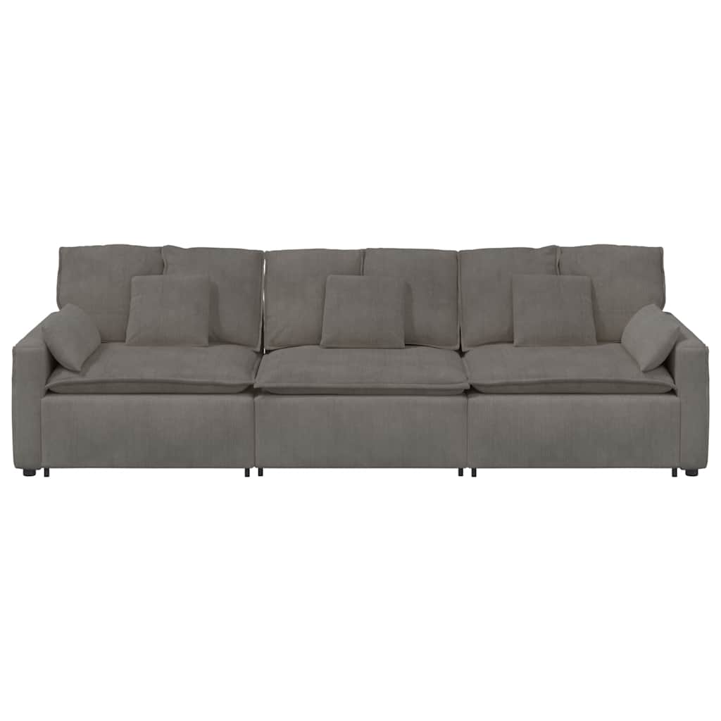 Modulares Sofa mit Kissen Hellgrau