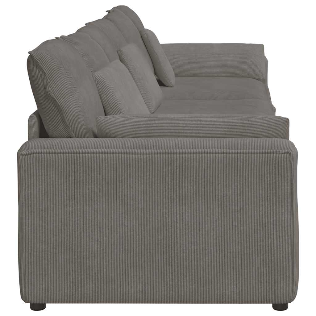 Modulares Sofa mit Kissen Hellgrau