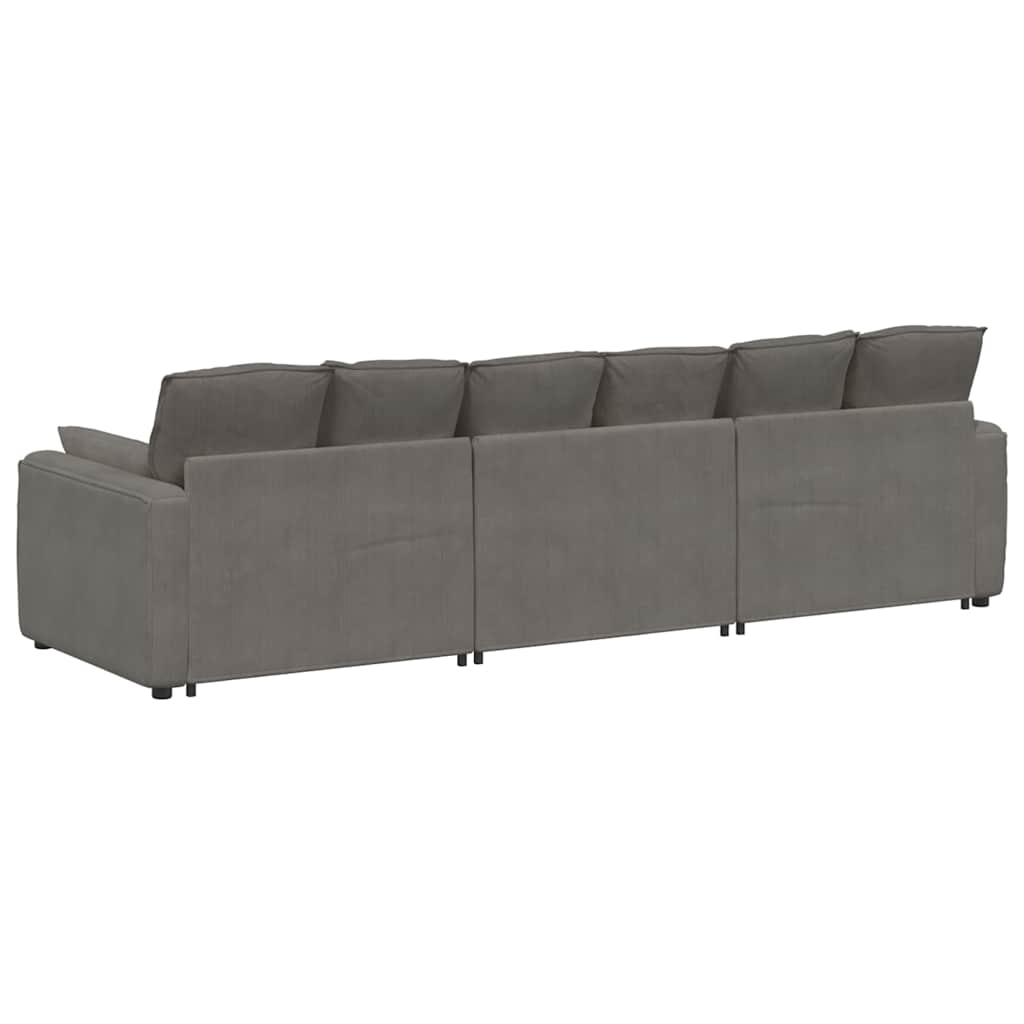 Modulares Sofa mit Kissen Hellgrau