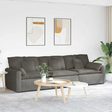 Modulares Sofa mit Kissen Hellgrau