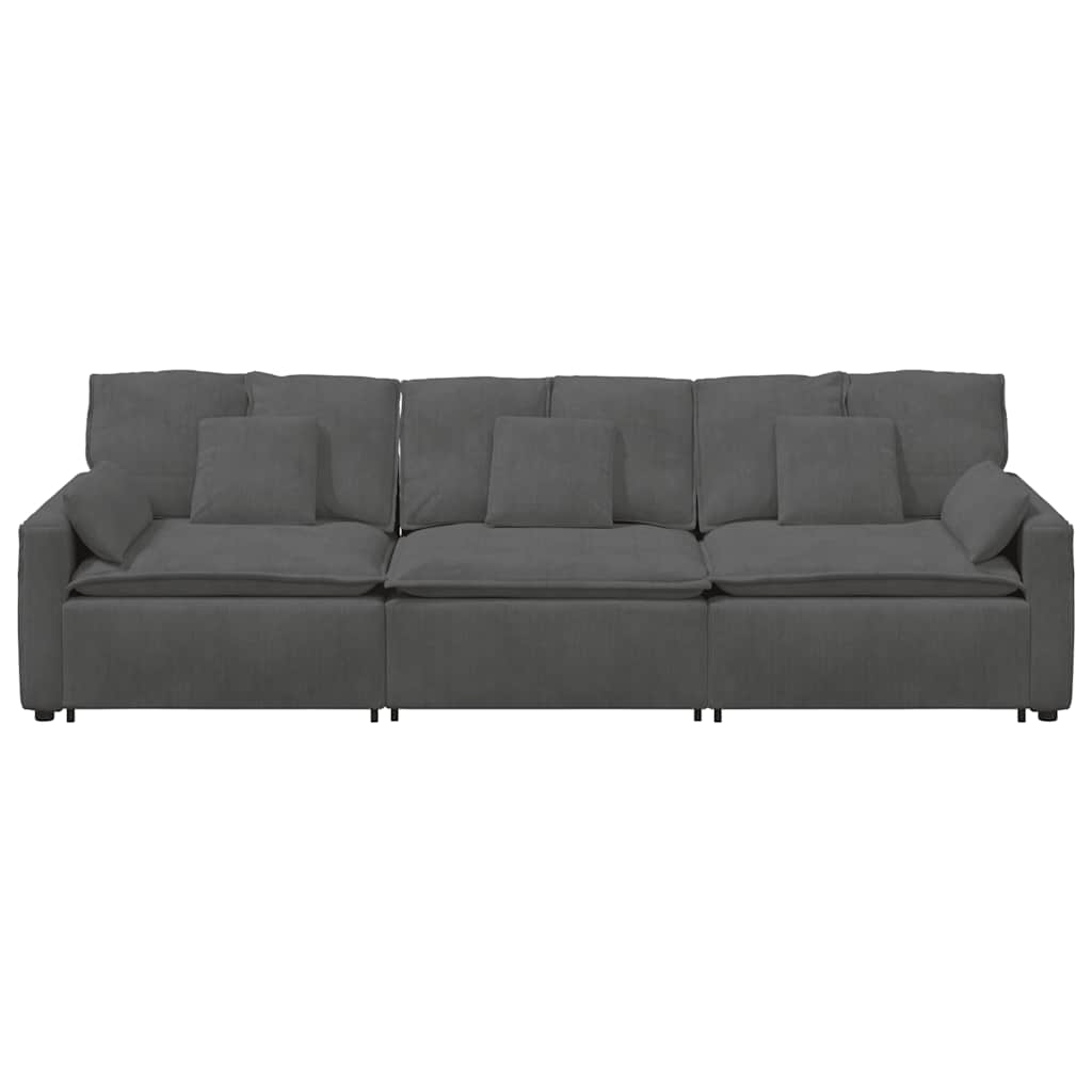 Modulares Sofa mit Kissen Dunkelgrau