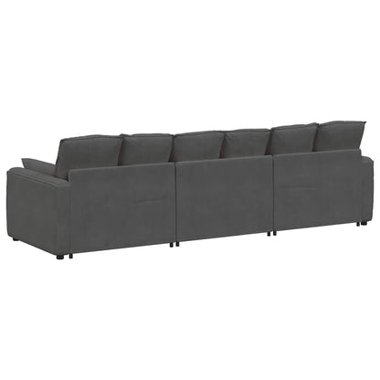 Modulares Sofa mit Kissen Dunkelgrau