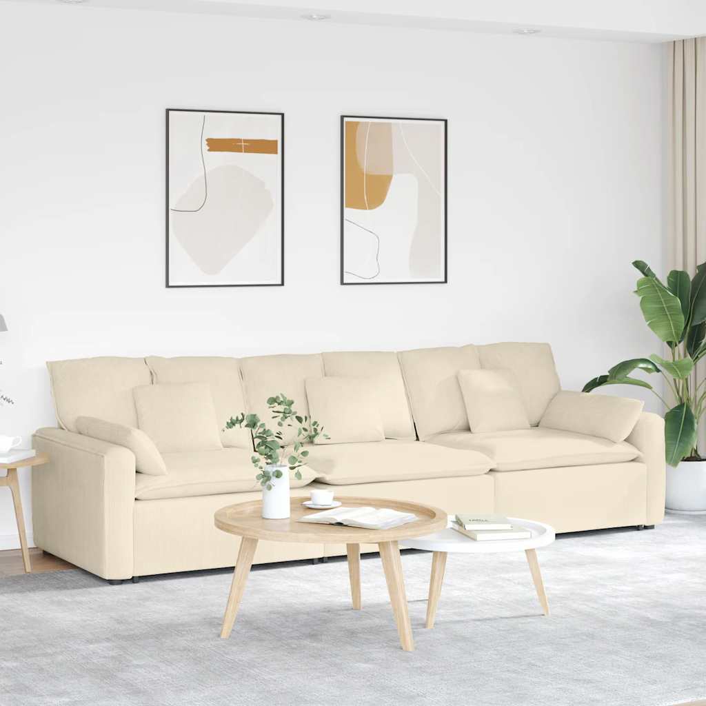 Modulares Sofa mit Kissen Cream