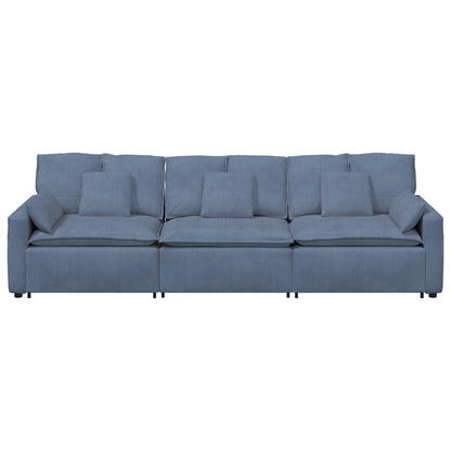 Modulares Sofa mit Kissen Blau