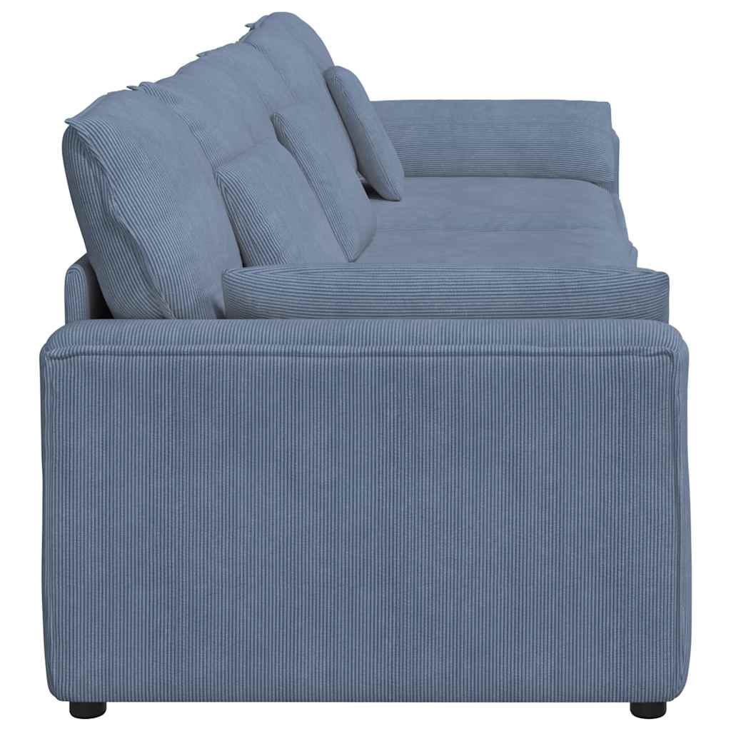 Modulares Sofa mit Kissen Blau