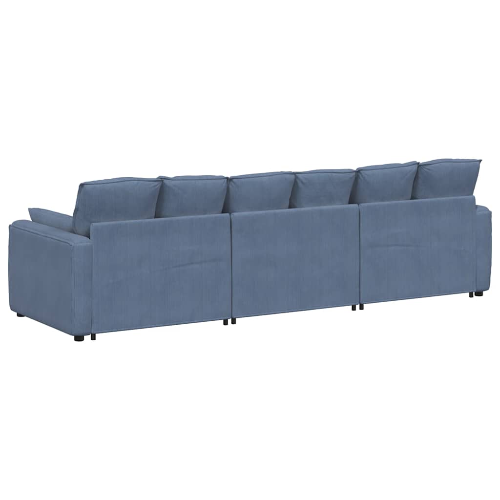 Modulares Sofa mit Kissen Blau