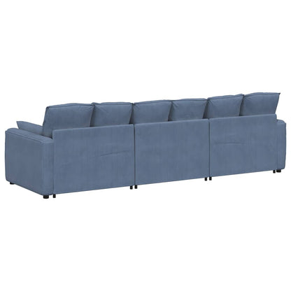 Modulares Sofa mit Kissen Blau