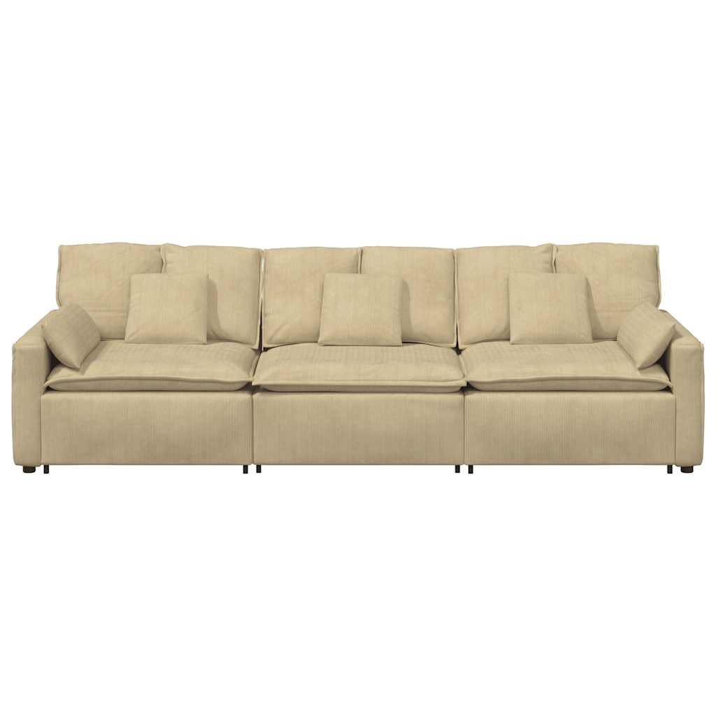 Modulares Sofa mit Kissen Graugrün
